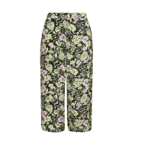 '70s Floral Print Silk Wide Leg Trousers by Boutique