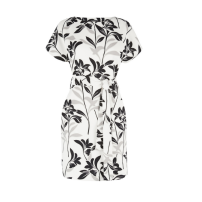 Warehouse Mono Floral Belted Dress