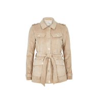 Cream Faux Suede Belted Jacket, £80