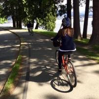 Cycling around Stanley Park