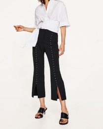 Zara Pearl Studded Trousers with Slits