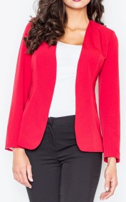 SilkFred Red Collarless Jacket